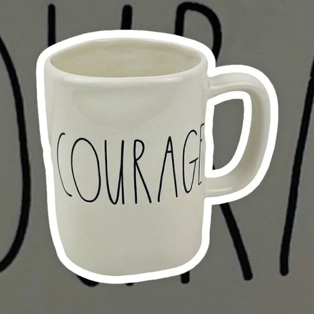 Magenta Rae Dunn Artisan Collection Courage Mug Large Print Farmhouse Gift Tea